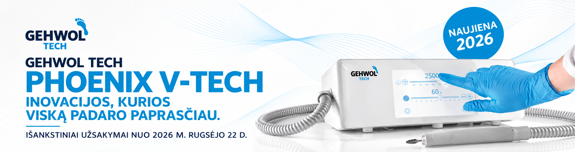 GEHWOL TECH Phoenix V-TECH — 2026 metų naujiena, išankstinis užsakymas.